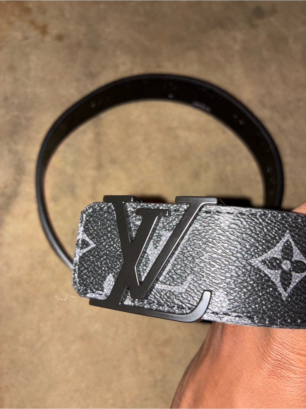 Louis Vuitton Black Monogram Reversible Men's Belt